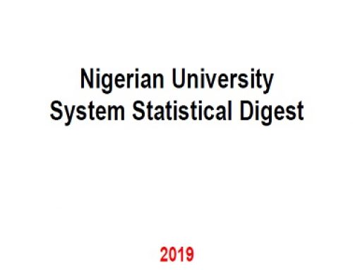 NIGERIAN UNIVERSITY SYSTEM STATISTICAL DIGEST 2019
